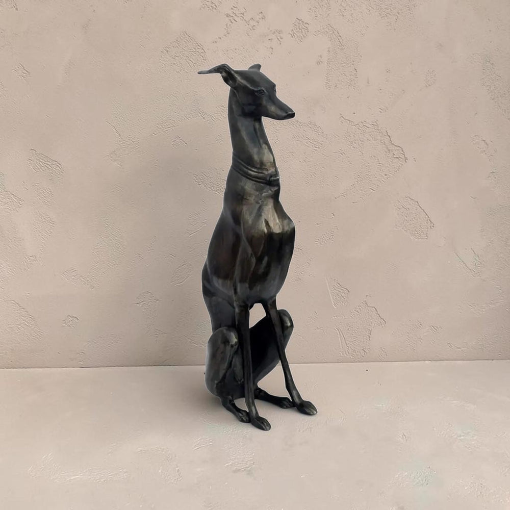 Black Cast Aluminum Dog Sculpture