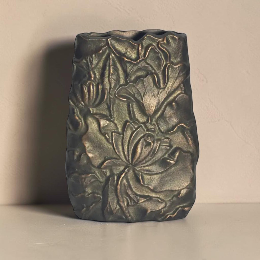 Sabine Cast Aluminum Vase Antique Brass