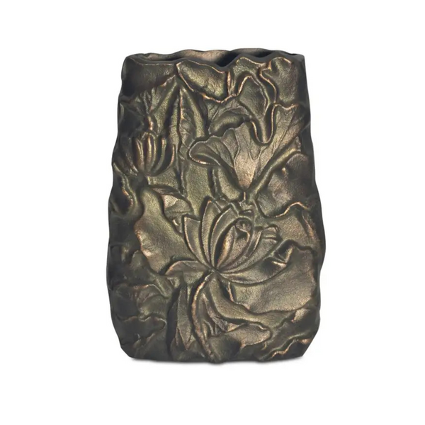 Sabine Cast Aluminum Vase Antique Brass