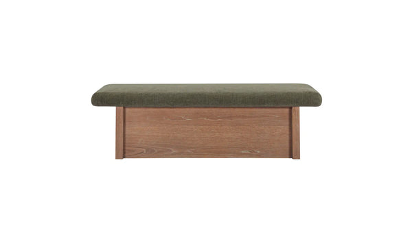Dark Green Upholstered Storage Bench
