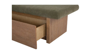 Dark Green Upholstered Storage Bench