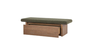Dark Green Upholstered Storage Bench
