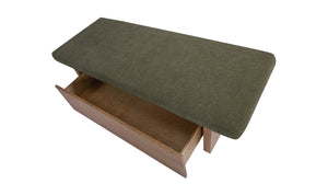 Dark Green Upholstered Storage Bench