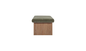 Dark Green Upholstered Storage Bench