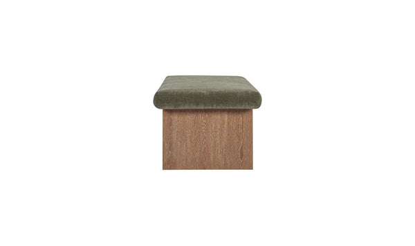Dark Green Upholstered Storage Bench