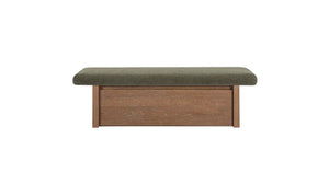 Dark Green Upholstered Storage Bench