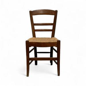 Set of 4 Vintage French Woven Rush Chairs