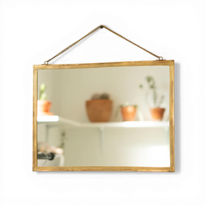 Hanging Brass Mirror 16” x 12”
