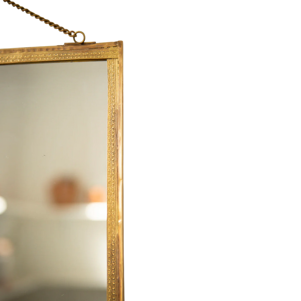 Hanging Brass Mirror 16” x 12”