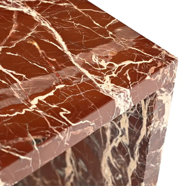 Rosso Levanto Marble Accent Table