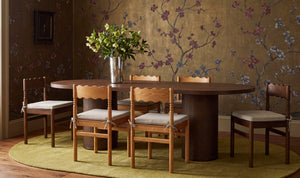 Fenwick Oval Dining Table Dark Brown