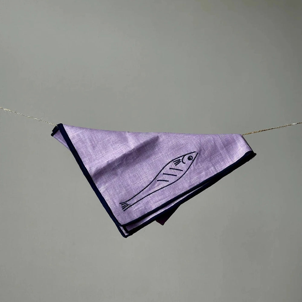 Linen Blend Napkin - Fish