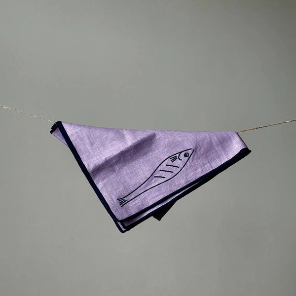 Linen Blend Napkin - Fish