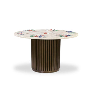 Tower Poker Table White Marble