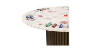 Tower Poker Table White Marble