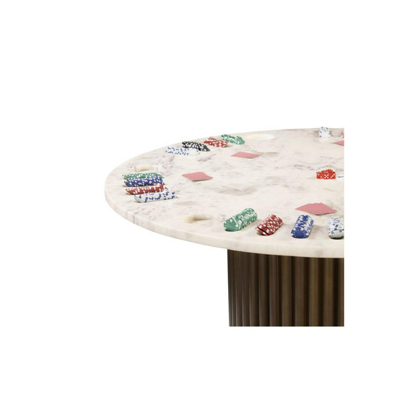 Tower Poker Table White Marble