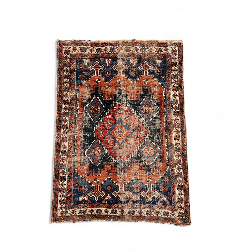 Vintage Caucasian Rug • 4'6" x 5'11"