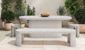 Lyon Outdoor Dining Table White Terrazzo