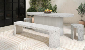 Lyon Outdoor Dining Table White Terrazzo