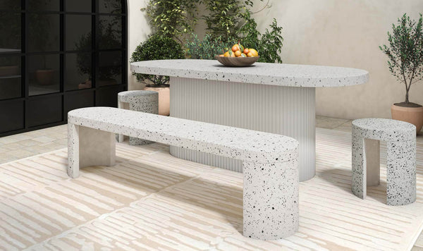 Lyon Outdoor Dining Table White Terrazzo