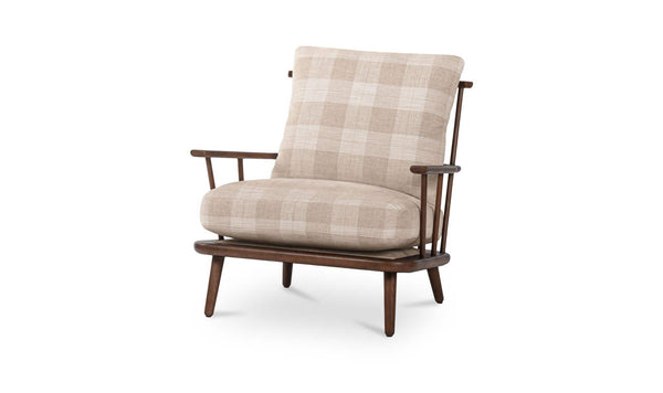 Griffin Accent Chair Light Brown Check