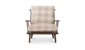 Griffin Accent Chair Light Brown Check
