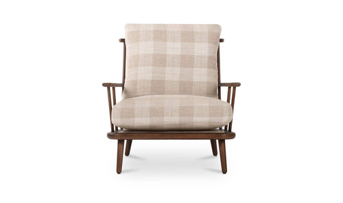 Griffin Accent Chair Light Brown Check