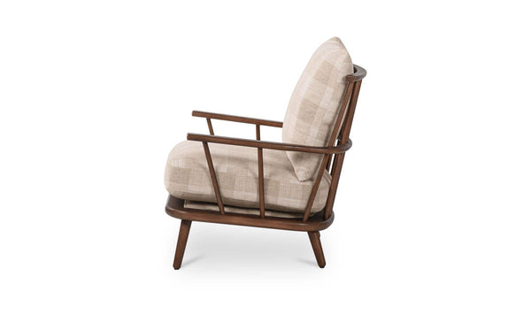 Griffin Accent Chair Light Brown Check