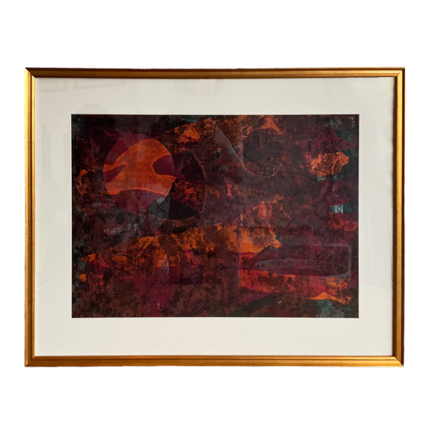 Framed abstract painting from the estate of Richard David Cole