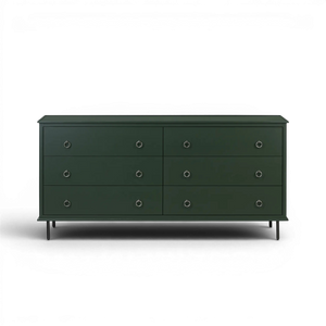 Hunter Green 6 Drawer Dresser