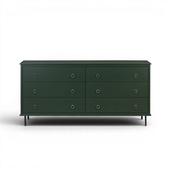 Hunter Green 6 Drawer Dresser