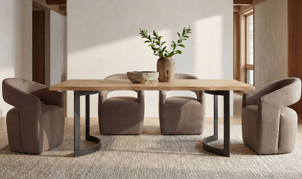 Barrow Rolling Dining Chair, Soft Taupe