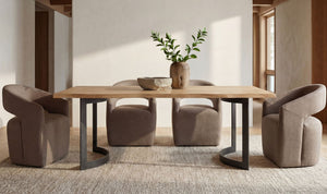 Barrow Rolling Dining Chair, Soft Taupe