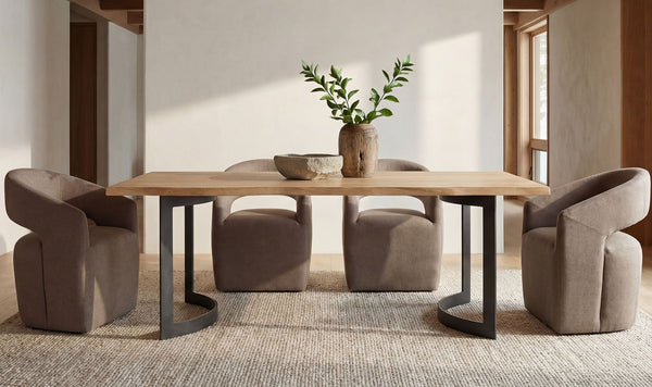 Barrow Rolling Dining Chair, Soft Taupe