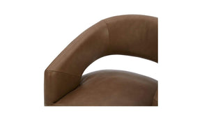 Barrow Rolling Dining Chair Tan Leather