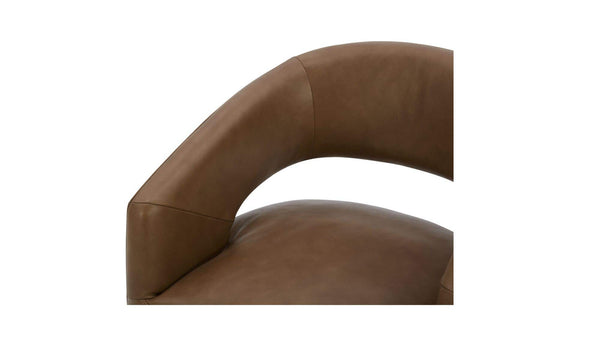 Barrow Rolling Dining Chair Tan Leather