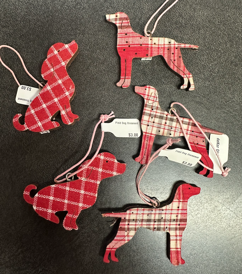 Plaid Dog Ornament