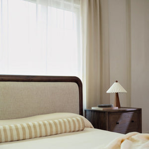 Cylindrical Frame Bed Queen Brown