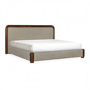 Cylindrical Frame Bed Queen Brown
