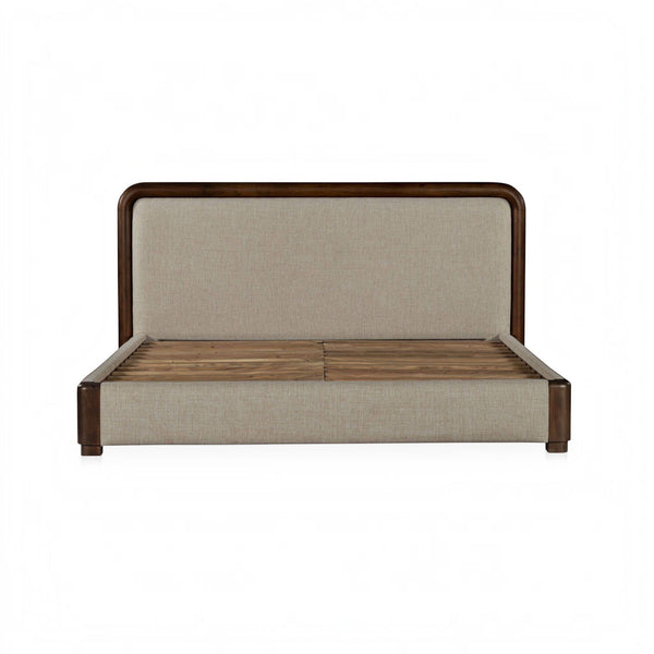 Cylindrical Frame Bed Queen Brown