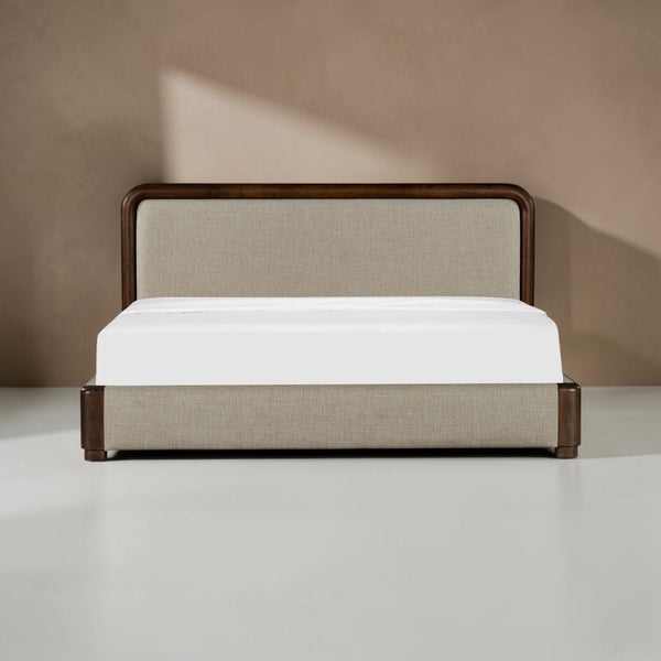 Cylindrical Frame Bed Queen Brown