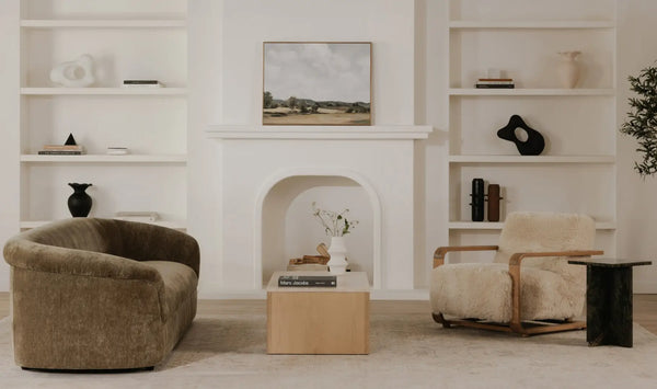 Cream Faux Fur Lounge Chair