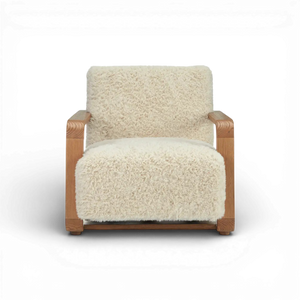 Cream Faux Fur Lounge Chair