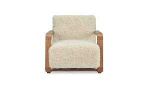 Eckersley Lounge Chair Cream Faux Fur
