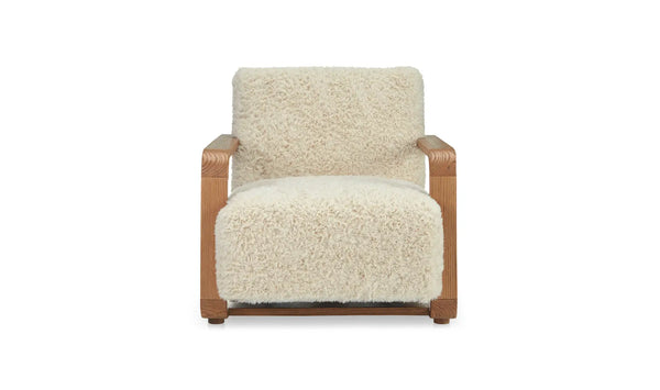 Eckersley Lounge Chair Cream Faux Fur