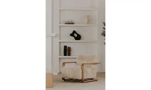 Cream Faux Fur Lounge Chair