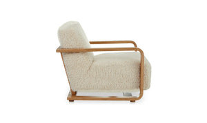 Cream Faux Fur Lounge Chair