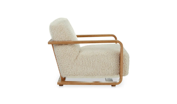 Cream Faux Fur Lounge Chair