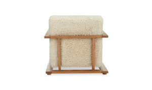 Cream Faux Fur Lounge Chair