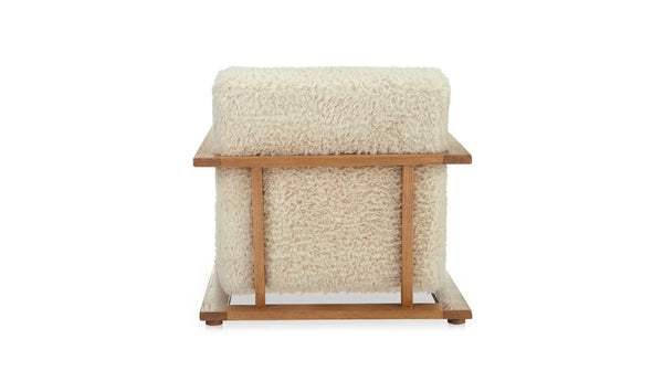 Cream Faux Fur Lounge Chair